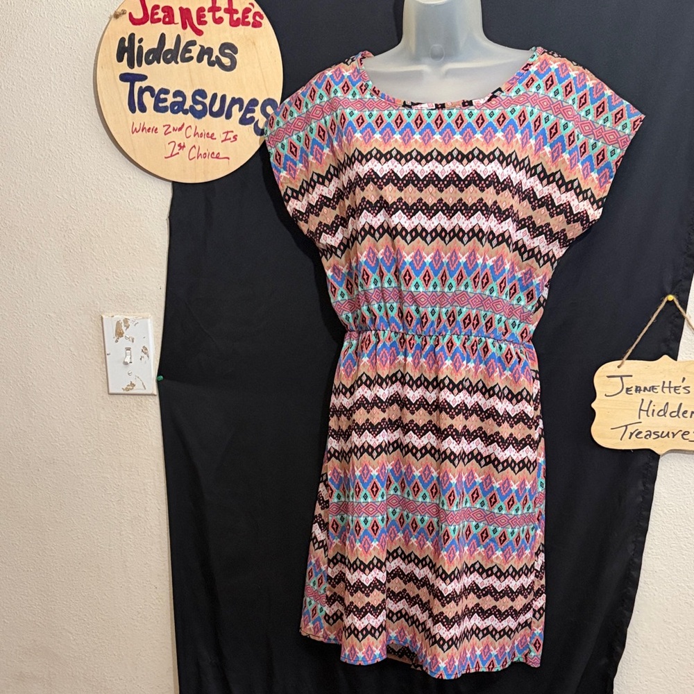 💥NI💥 Just Be Pink and Blue Patterned Kids Dress